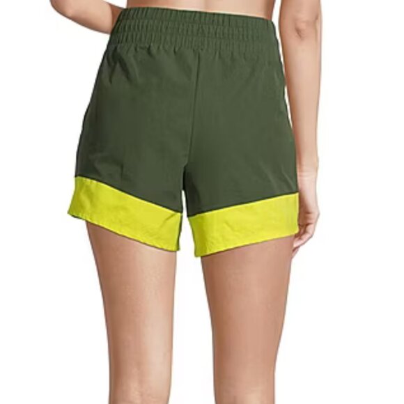 NEW! Xersion Workout Sport Shorts Green Yellow High Rise Small Quick Dry Stretch - Picture 11 of 12